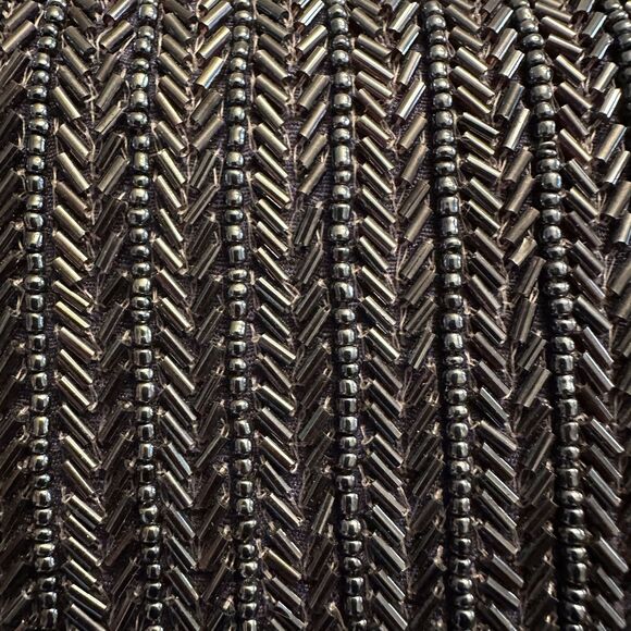 Max Studio Home "Beauty" 12x12 Beaded Decorative Throw Pillow Navy Blue Accent - Picture 2 of 8